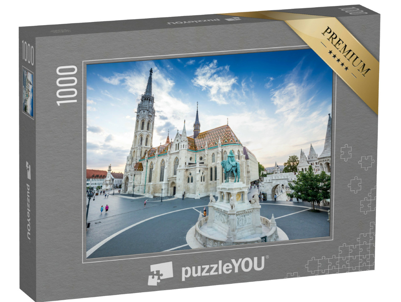 Puzzle 1000 pezzi „Bastione dei Pescatori e Chiesa di Mattia a Budapest, Ungheria“