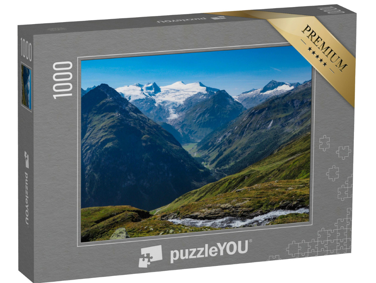 Puzzle 1000 pezzi „Vista sul Großvenediger nel Parco Nazionale degli Alti Tauri“
