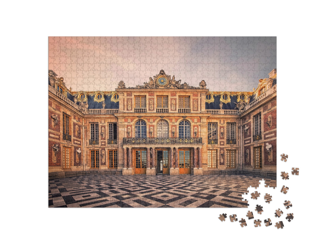 Puzzle 1000 pezzi „Facciata della reggia di Versailles, vicino a Parigi“