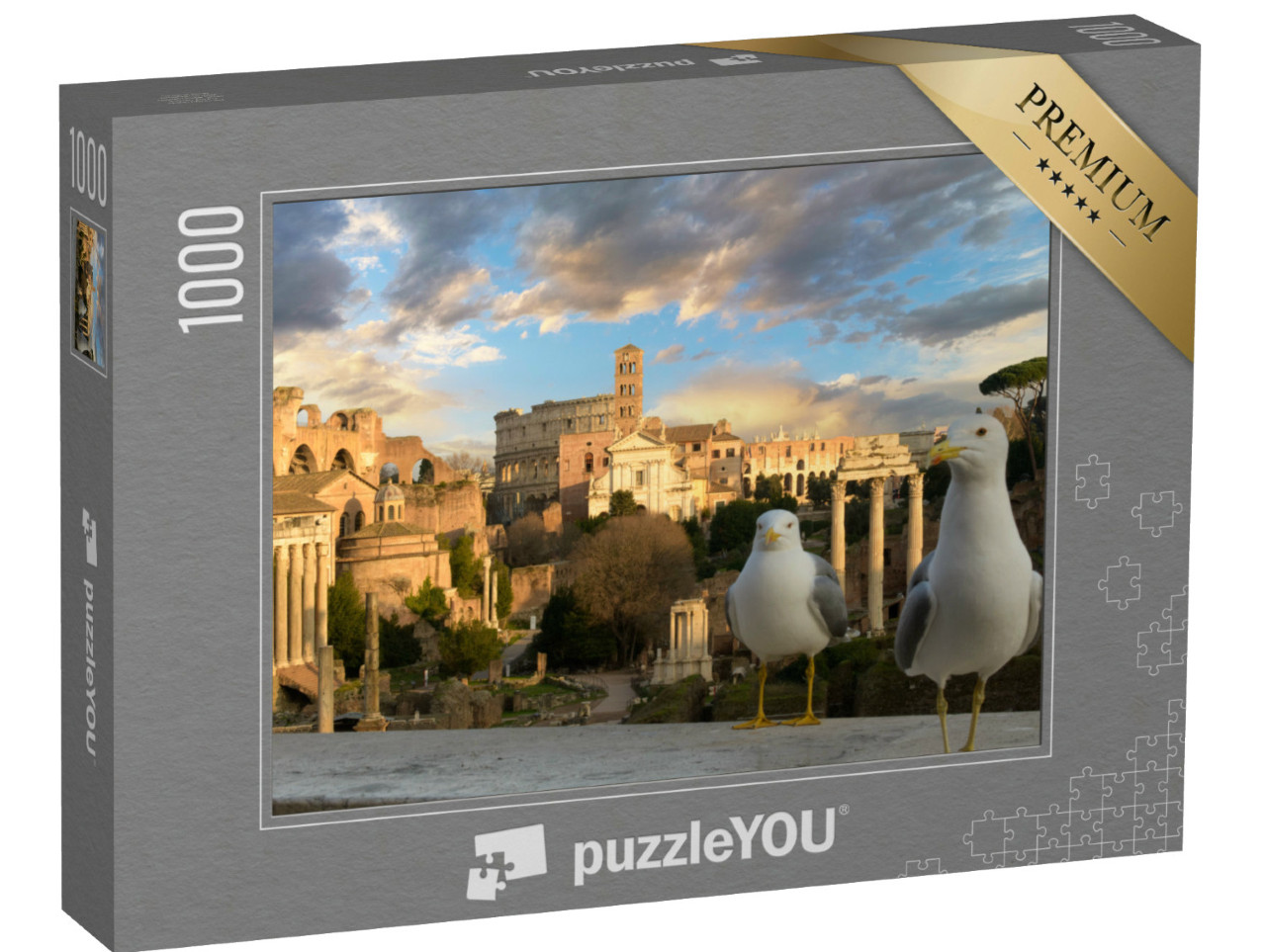 Puzzle 1000 pezzi „Gabbiani e il Foro Romano (Forum Romanum o Foro Romano). Roma, Italia“