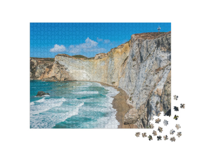 Puzzle 1000 pezzi „Spiaggia di Chiaia di Luna sull'isola di Ponza, Lazio, Italia“