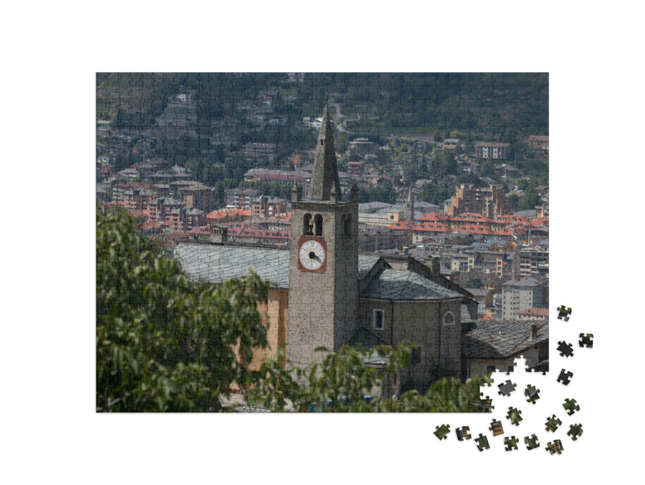 Puzzle 1000 pezzi „Chiesa di Gressan in Italia“