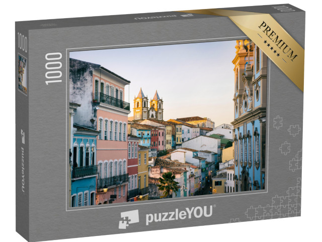 Puzzle 1000 pezzi „Il crepuscolo su una piazza del Pelourinho, a Salvador, Brasile“