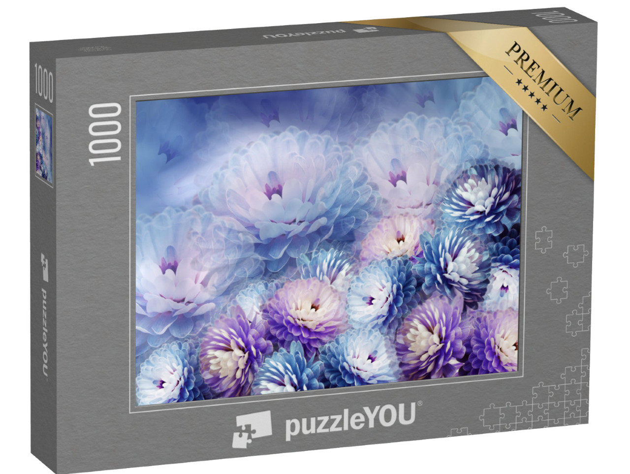 Puzzle 1000 pezzi „Crisantemi viola e blu“