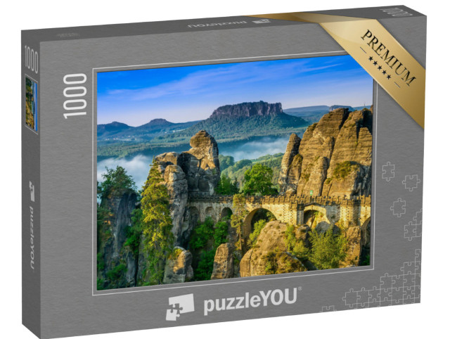 Puzzle 1000 pezzi „Alba al Bastei nella Svizzera sassone, Germania“