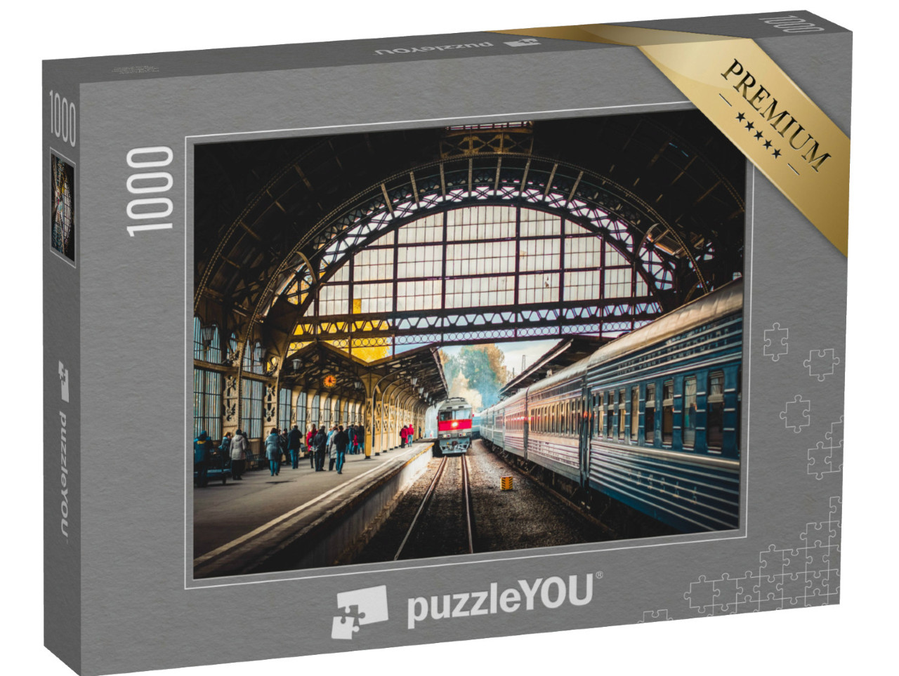 Puzzle 1000 pezzi „Ingresso del treno alla stazione“