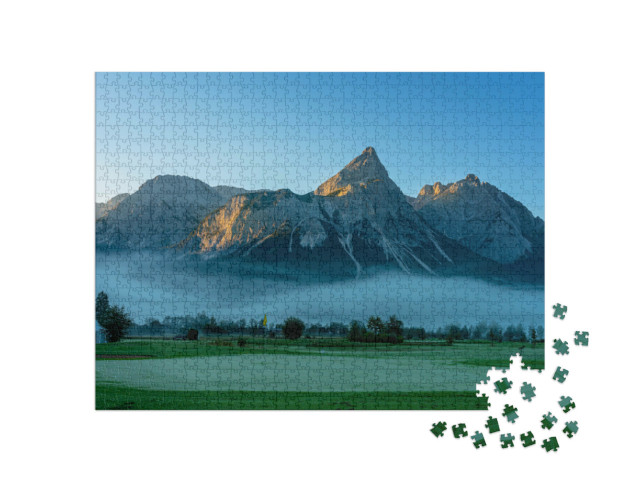 Puzzle 1000 pezzi „Campo da golf sulle montagne del Wetterstein“