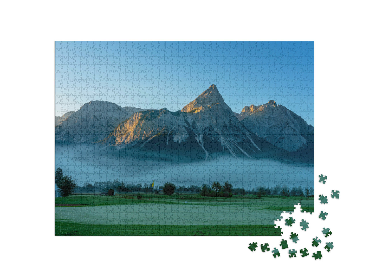 Puzzle 1000 pezzi „Campo da golf sulle montagne del Wetterstein“