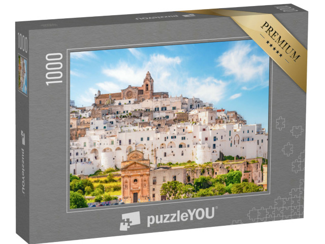 Puzzle 1000 pezzi „La città bianca di Ostuni, Brindisi, Puglia, Italia“