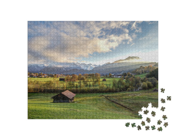 Puzzle 1000 pezzi „Vista di Oberstdorf sulle Alpi, Germania“