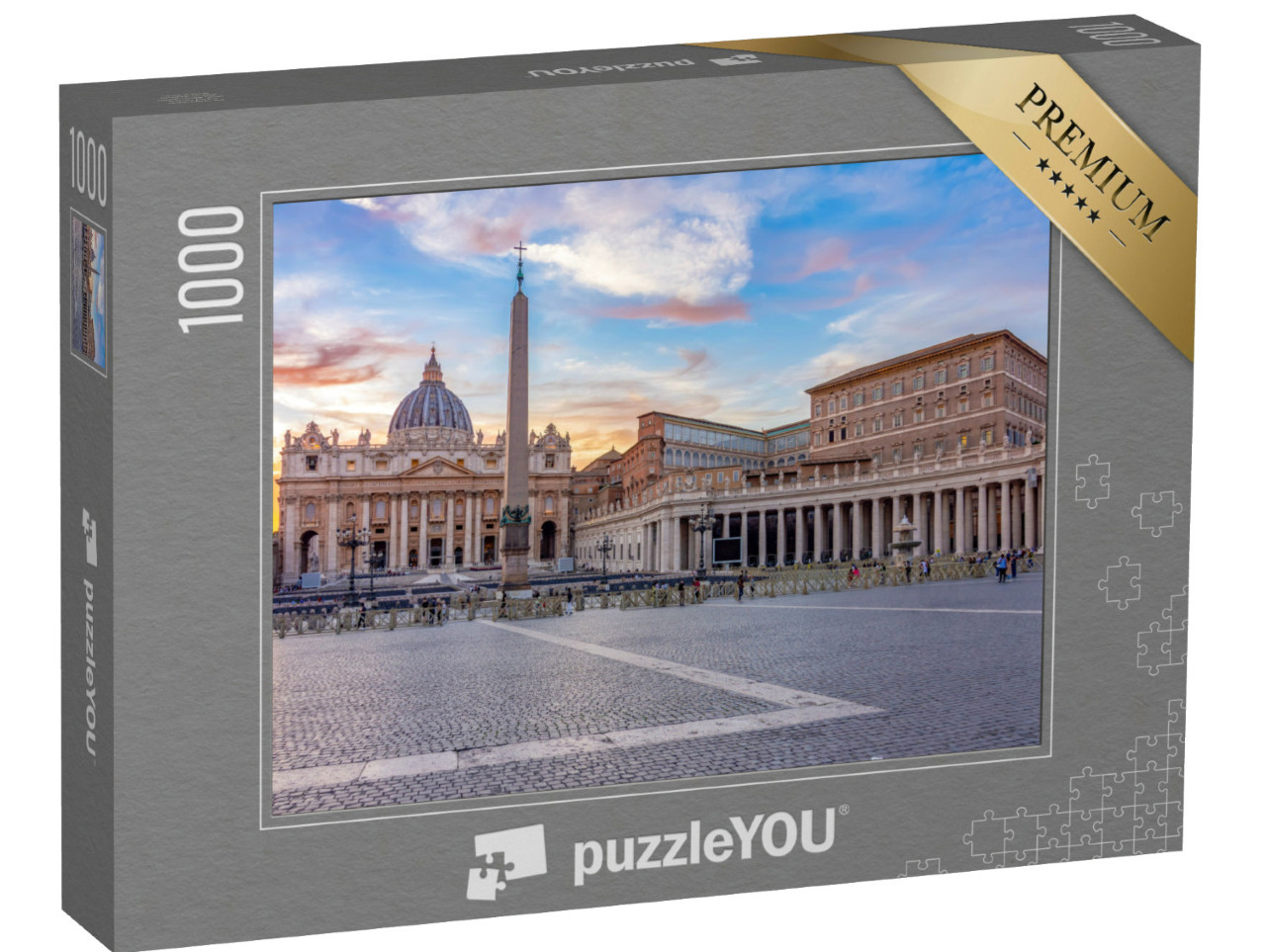 Puzzle 1000 pezzi „Basilica di San Pietro in Vaticano al tramonto, centro di Roma, Italia“