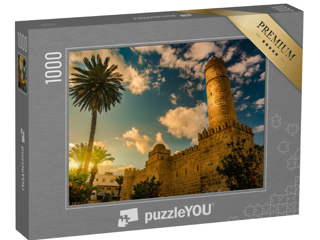 Puzzle 1000 pezzi „Vista dalle mura della fortezza di Ribat a Sousse, Tunisia“