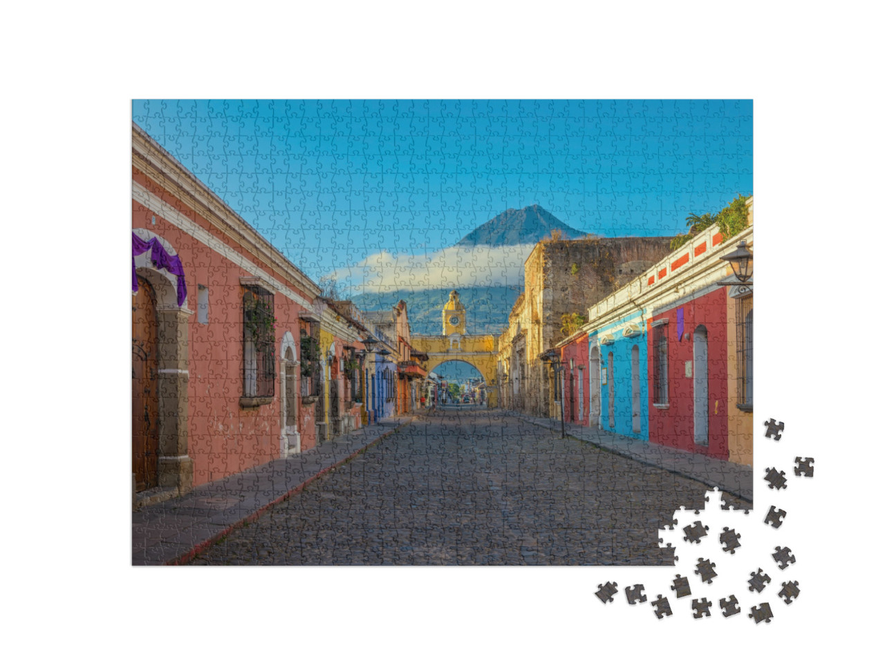 Puzzle 1000 pezzi „Alba su Antigua , Guatemala“