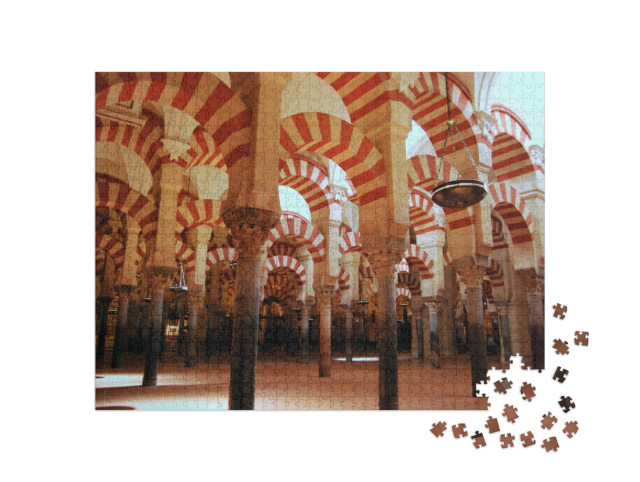 Puzzle 1000 pezzi „Le volte della sala di preghiera della Mezquita, Córdoba, Spagna“