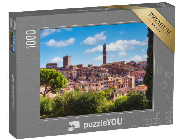 Puzzle 1000 pezzi „Beautiful view of the bell tower of Siena Cathedral, Siena Cathedral, Tuscany, Province of Siena, Italy“