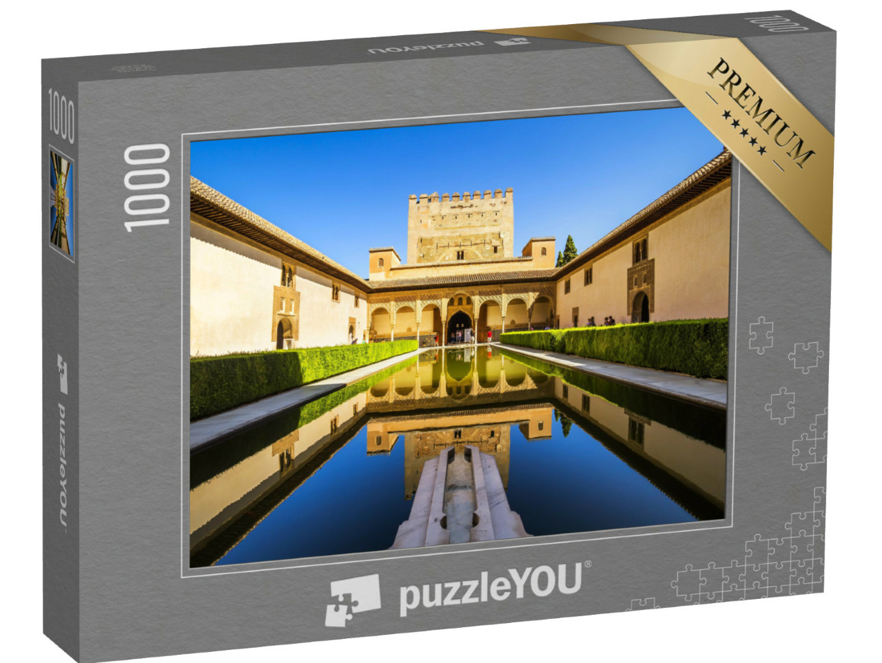 Puzzle 1000 pezzi „Cortile di mirto nell'Alhambra, Granada, Spagna“