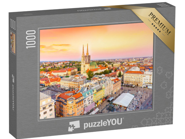 Puzzle 1000 pezzi „Piazza Ban Jelacic a Zagabria, Croazia“