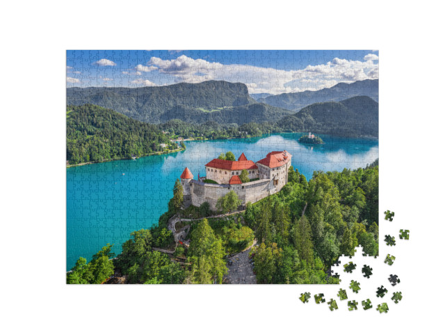 Puzzle 1000 pezzi „Castello di Bled e lago di Bled, Slovenia“