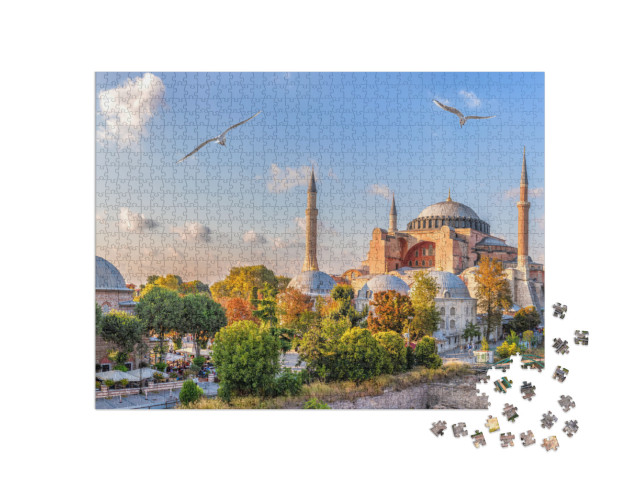 Puzzle 1000 pezzi „Vista della Basilica di Santa Sofia, Istanbul, Turchia“