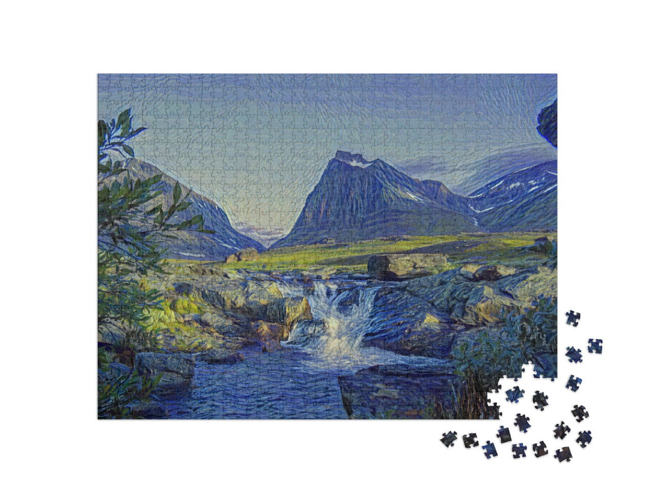 Puzzle 1000 pezzi „nello stile artistico di van Gogh, Notte stellata - Tuolpagorni“