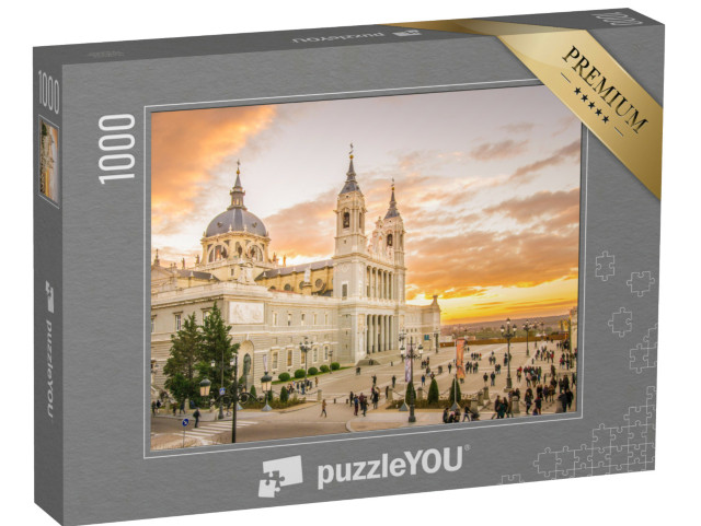 Puzzle 1000 pezzi „Tanta architettura moderna: Cattedrale dell'Almudena a Madrid, Spagna“