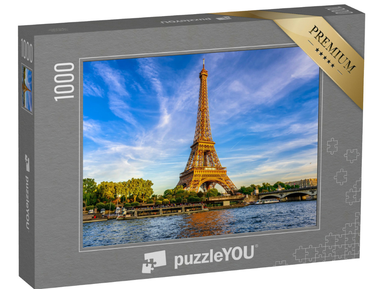 Puzzle 1000 pezzi „La Torre Eiffel e la Senna al tramonto a Parigi, Francia“