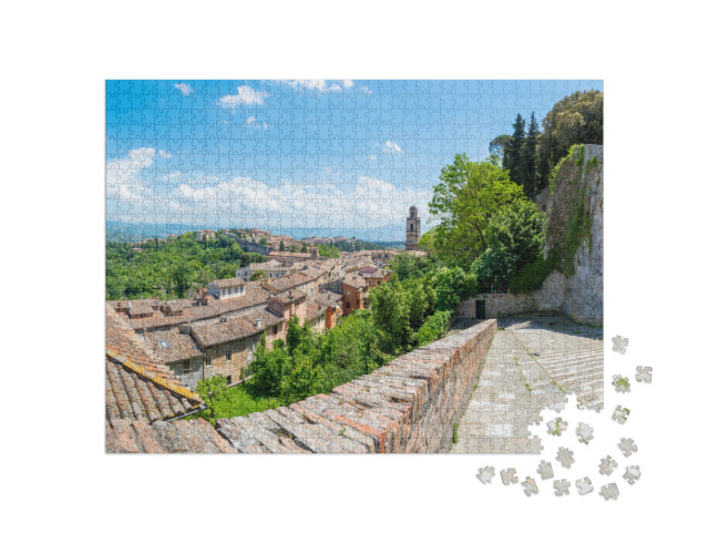 Puzzle 1000 pezzi „Perugia - Lo sguardo verso la parte nord - ovest del centro storico.“