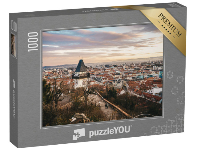 Puzzle 1000 pezzi „Austria dall'alto: tramonto a Graz“