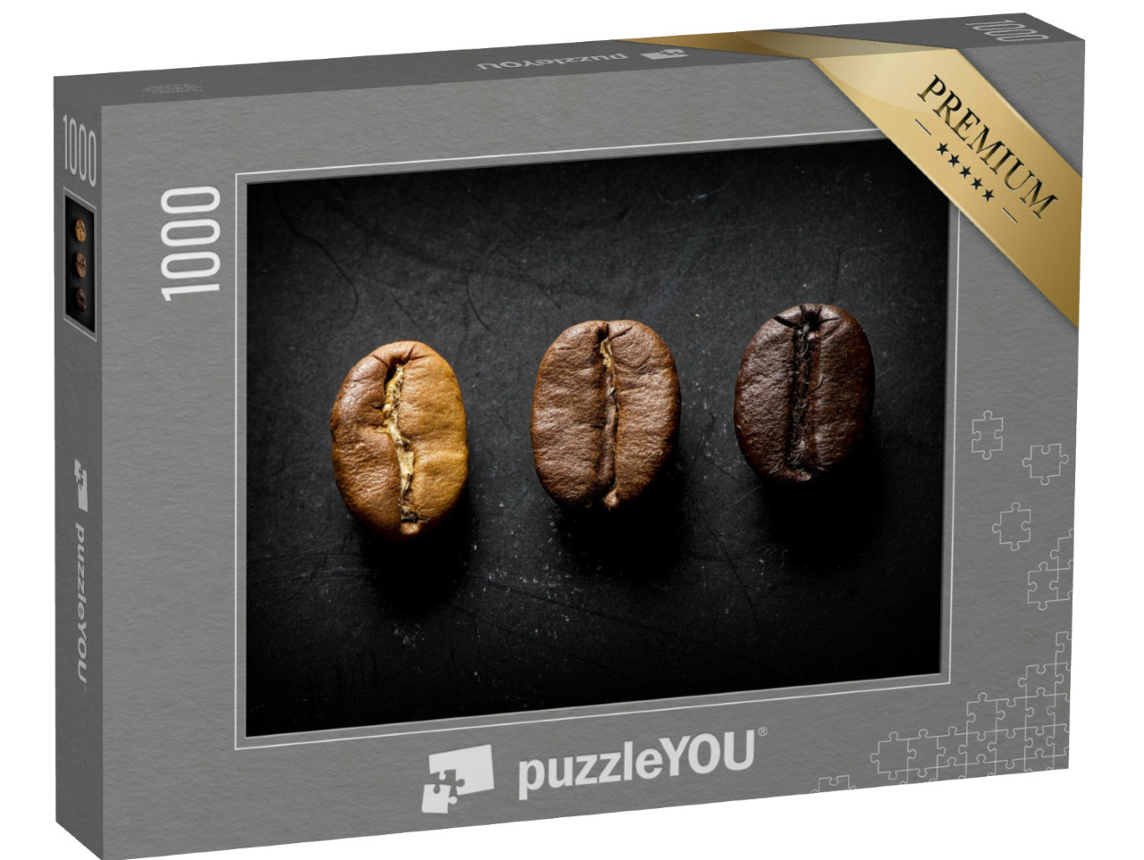 Puzzle 1000 pezzi „Confronto tra diverse tostature di caffè in grani“