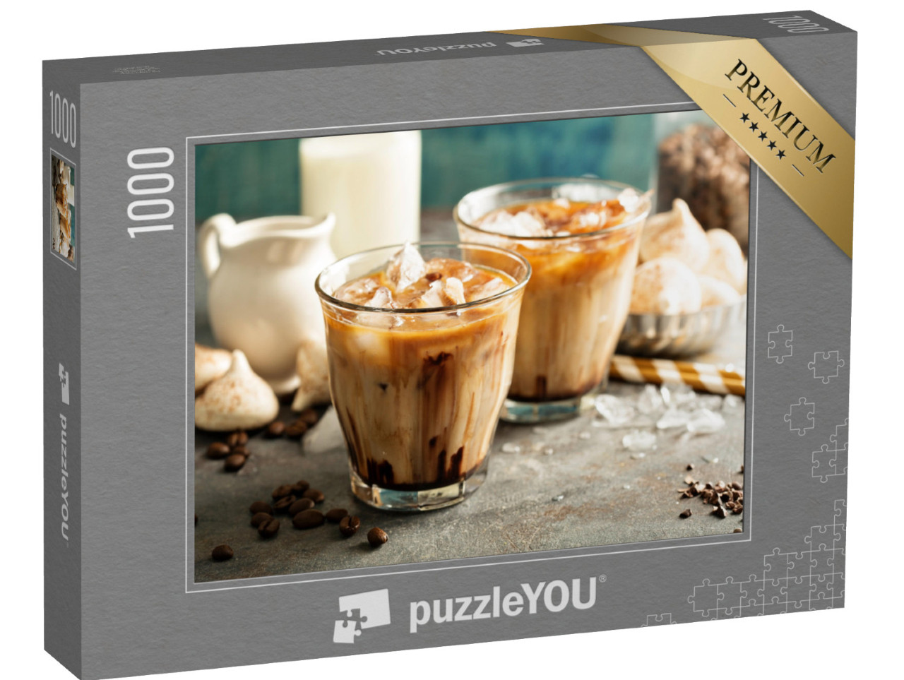 Puzzle 1000 pezzi „Caffè freddo con latte, sciroppo di cioccolato e meringhe“