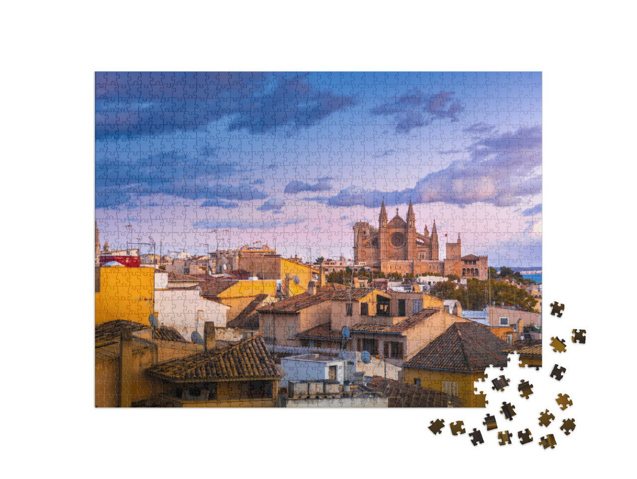 Puzzle 1000 pezzi „Vista panoramica di Palma di Maiorca, Isole Baleari, Spagna“