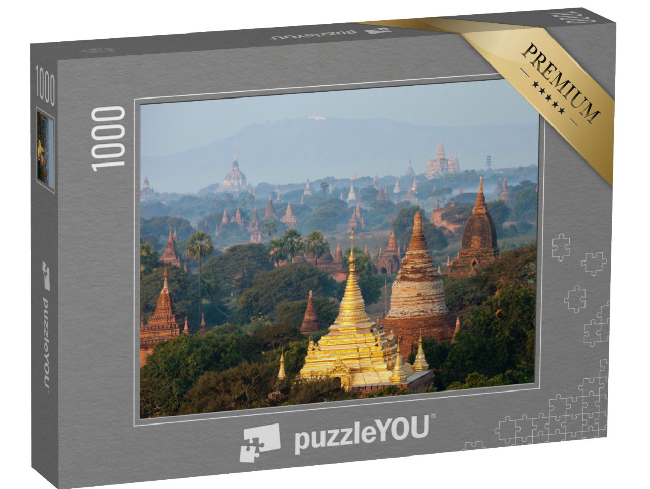 Puzzle 1000 pezzi „Foto mistica degli antichi templi di Bagan, in Myanmar“