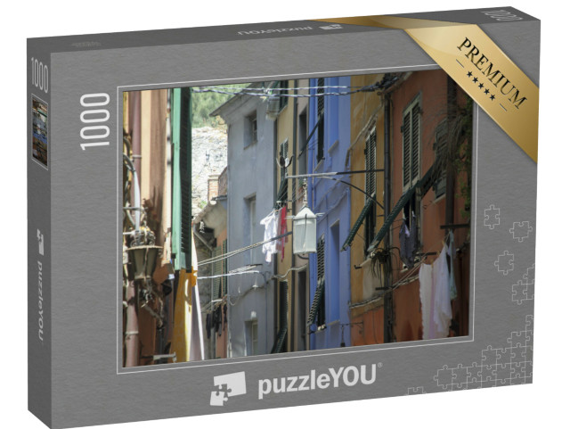 Puzzle 1000 pezzi „Facciate colorate nel centro storico di Porto Venere Liguria La Spezia Italia“