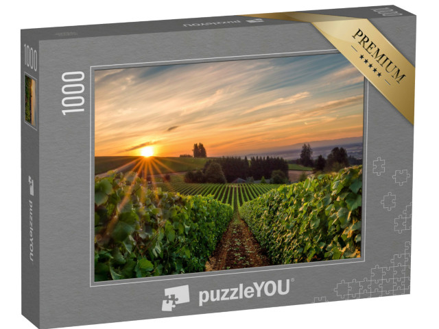 Puzzle 1000 pezzi „L'alba su un vigneto nella Willamette Valley“