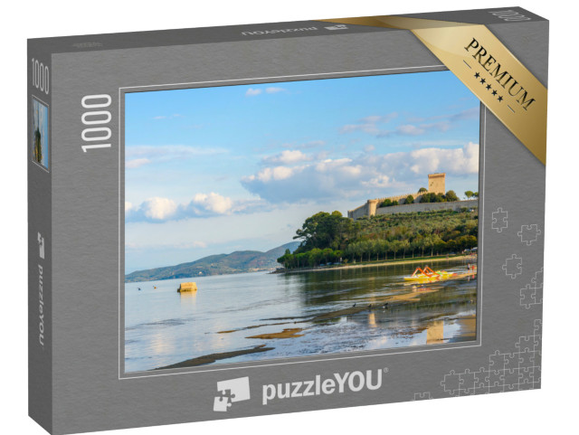 Puzzle 1000 pezzi „Vista panoramica del Lago Trasimeno, Umbria, Italia dalla città di Castiglione del Lago“