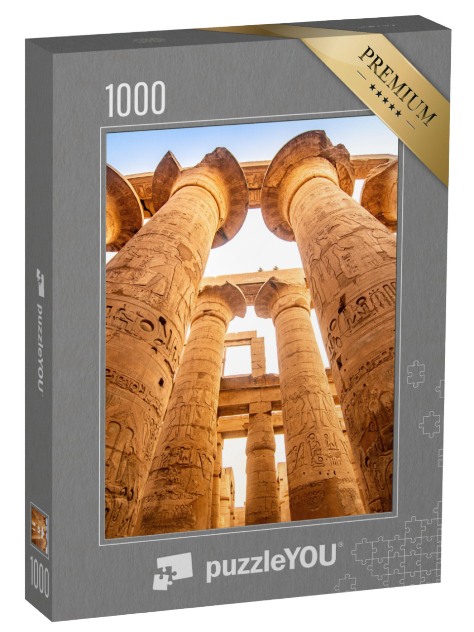 Puzzle 1000 pezzi „Tempio di Karnak: colonne e simboli antichi nel famoso monumento, Egitto“