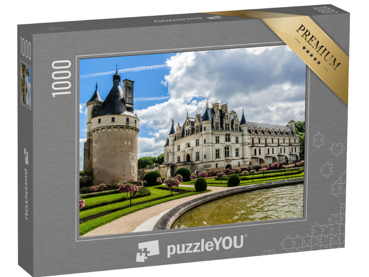 Puzzle 1000 pezzi „Il castello di Chenonceau sul fiume Cher, Francia“