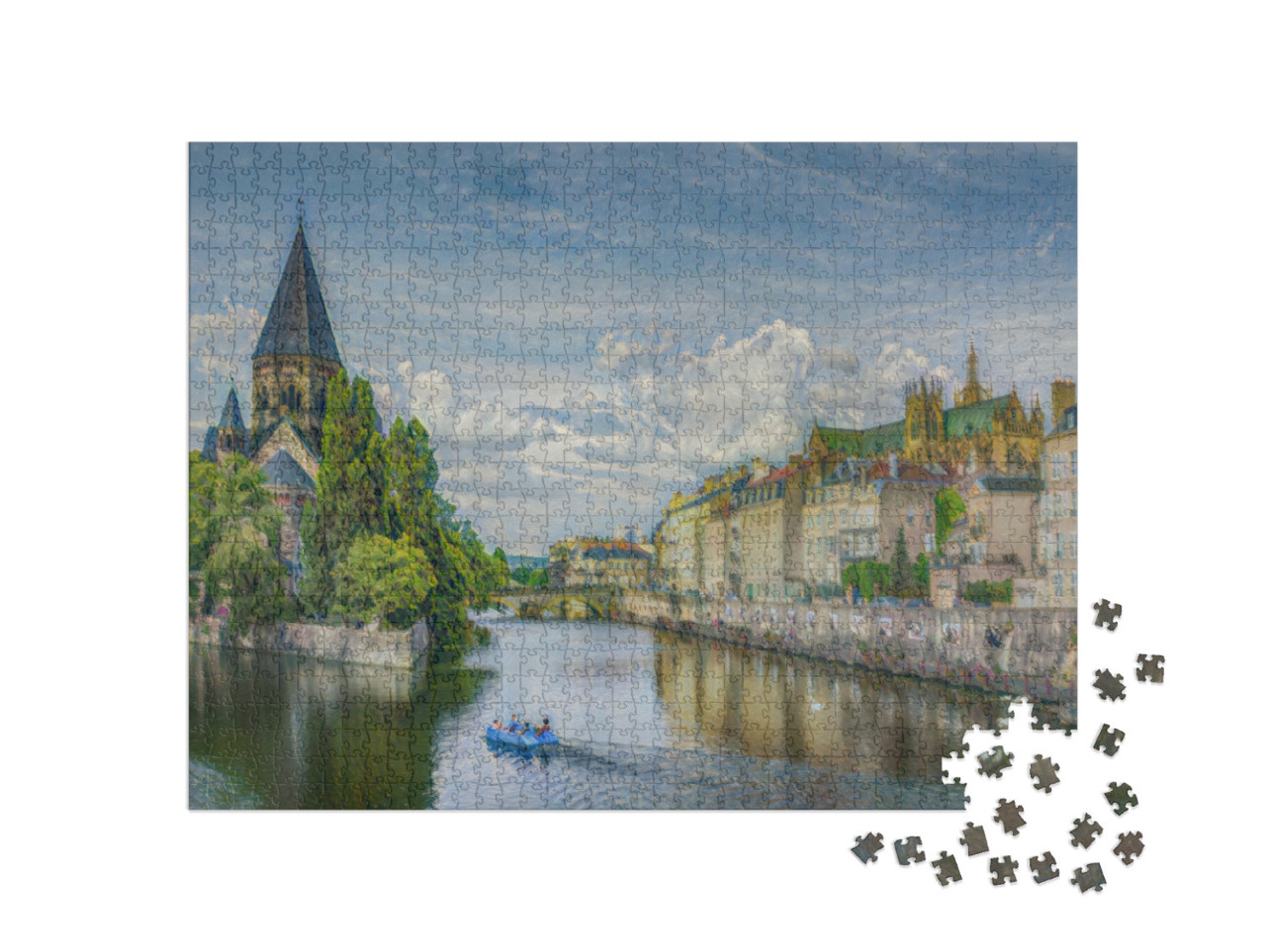 Puzzle 1000 pezzi „nello stile di Claude Monet - Metz, Lorena - Puzzle-Collection Artisti & Dipinti“