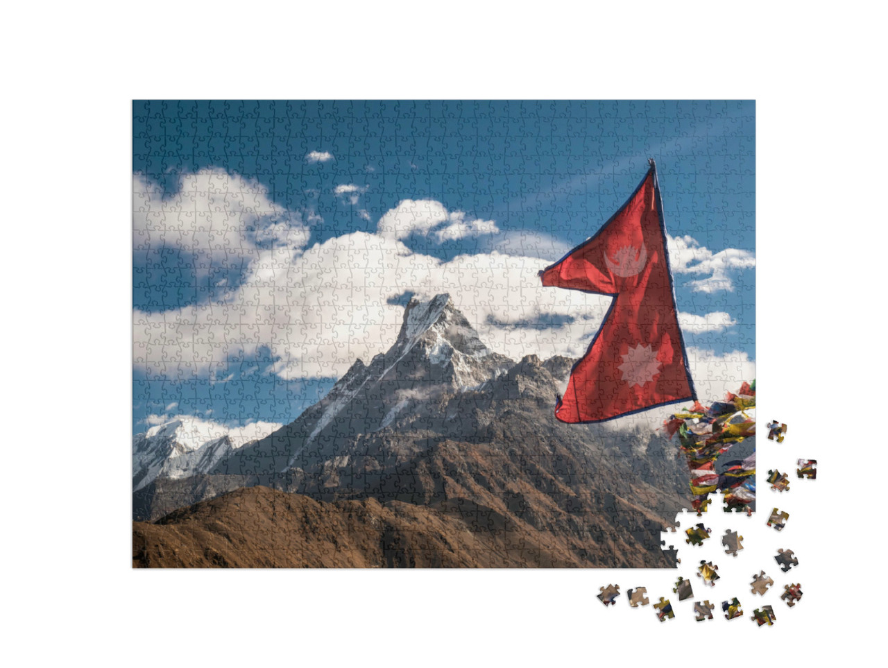 Puzzle 1000 pezzi „Machapuchare, imponente e alta montagna dell'Himalaya“