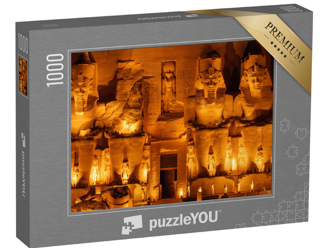 Puzzle 1000 pezzi „Fotografia del tempio di Abu Simbel di notte“