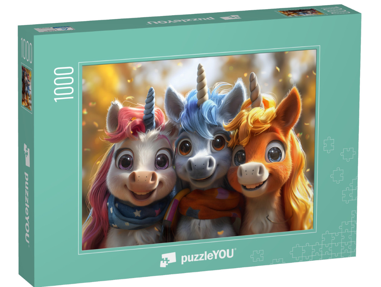 Puzzle 1000 pezzi „Unicorni colorati“