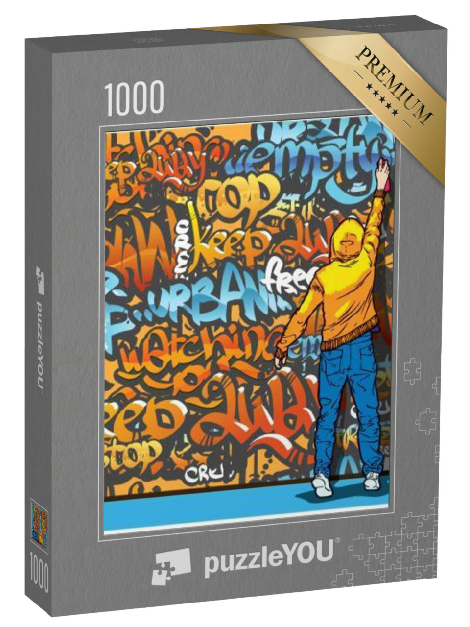 Puzzle 1000 pezzi „Giovane che spruzza graffiti“