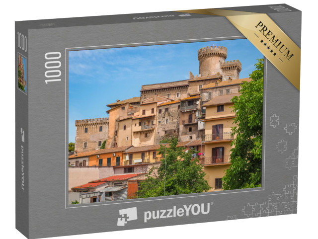 Puzzle 1000 pezzi „Il bellissimo borgo di Fiano Romano e il Palazzo Ducale di Orsini nella città metropolitana di Roma“
