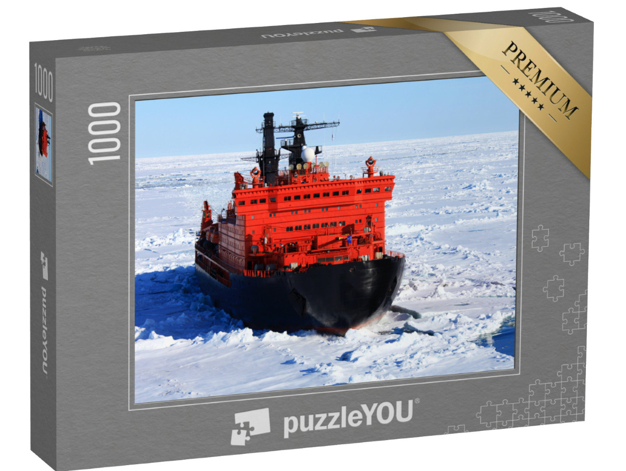 Puzzle 1000 pezzi „Rompighiaccio rosso nel mezzo del Mar Glaciale Artico“