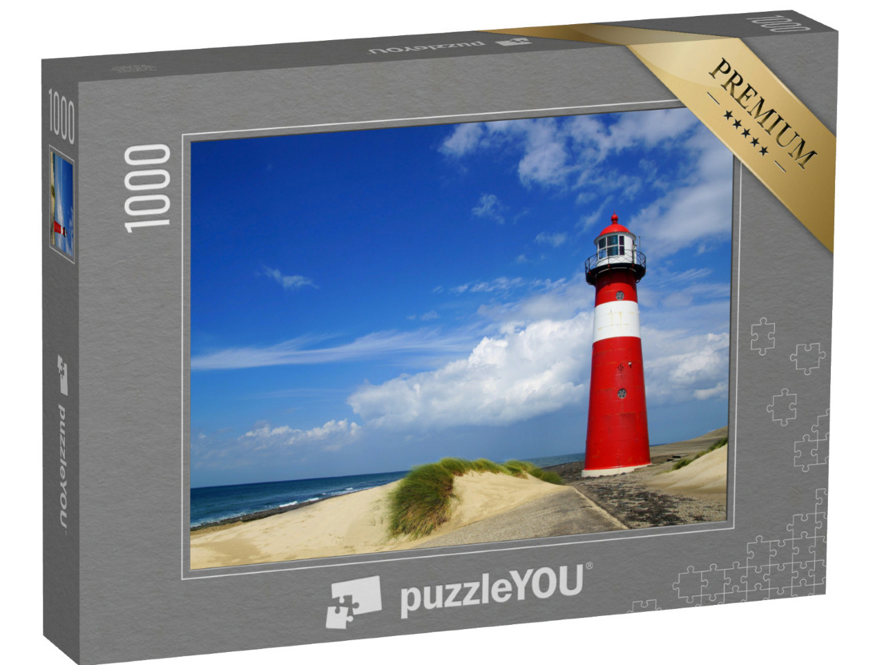Puzzle 1000 pezzi „Bellissimo faro nel paesaggio dunale“