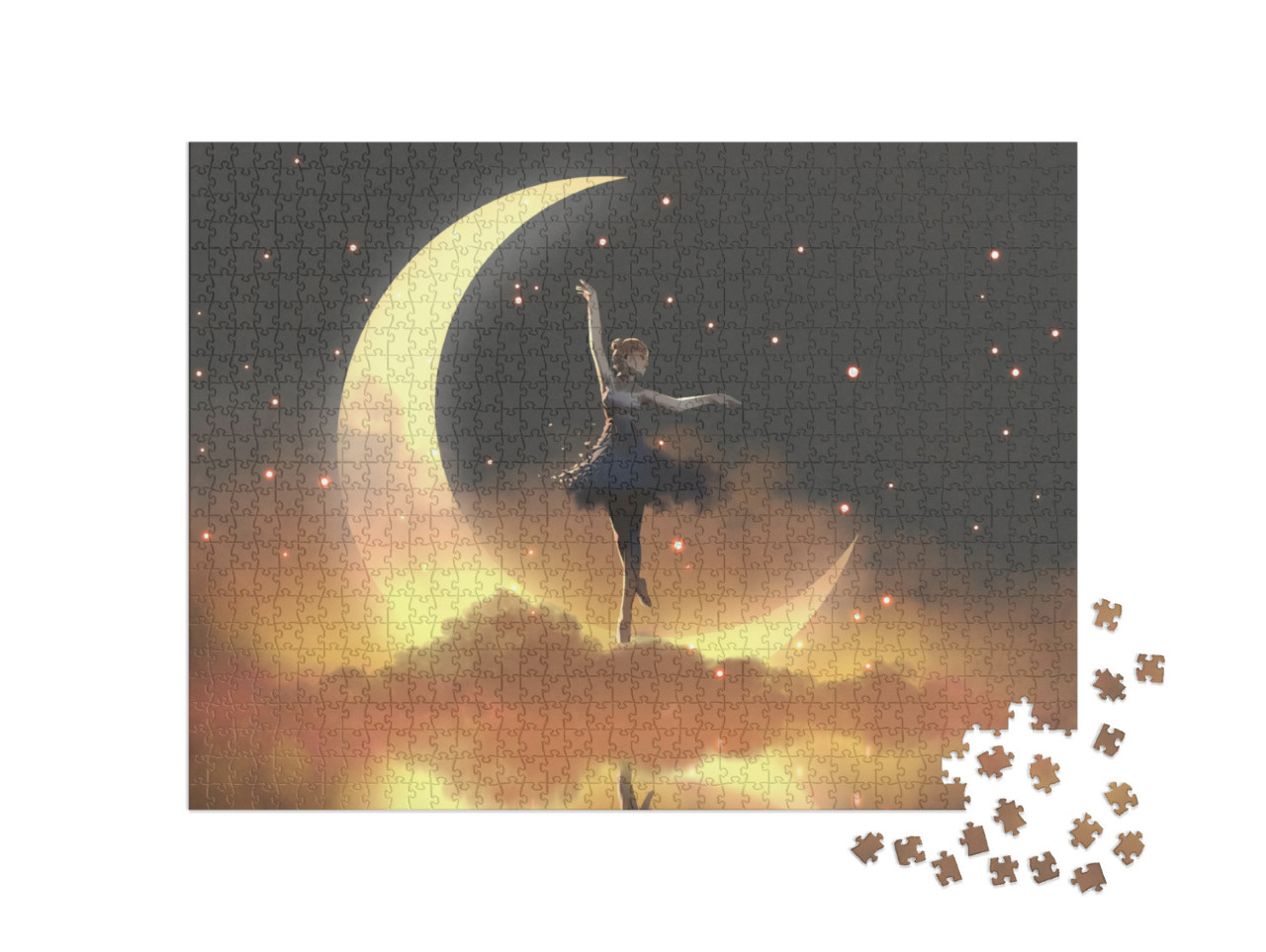 Puzzle 1000 pezzi „Lucciole e ballerine danzano al chiaro di luna“