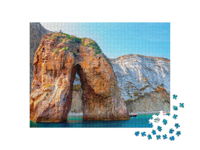 Puzzle 1000 pezzi „Arco naturale a circa 30 metri di altezza sul livello del mare, Ponza, Lazio, Italia“
