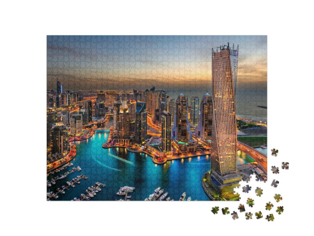 Puzzle 1000 pezzi „La bellezza del porto solo dall'alto“