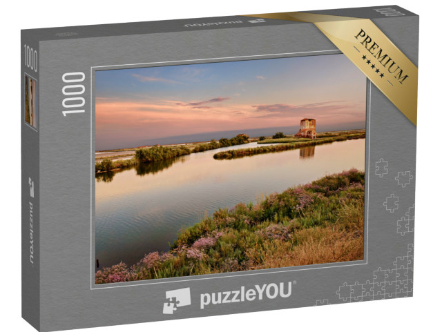 Puzzle 1000 pezzi „Comacchio, Ferrara, Emilia Romagna: palude nella riserva naturale del Parco del Delta del Po“