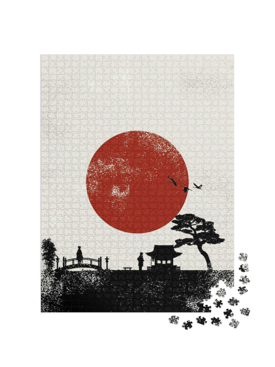 Puzzle 1000 pezzi „Poster del paesaggio del Giappone, vettore“